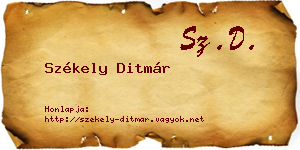 Székely Ditmár névjegykártya
